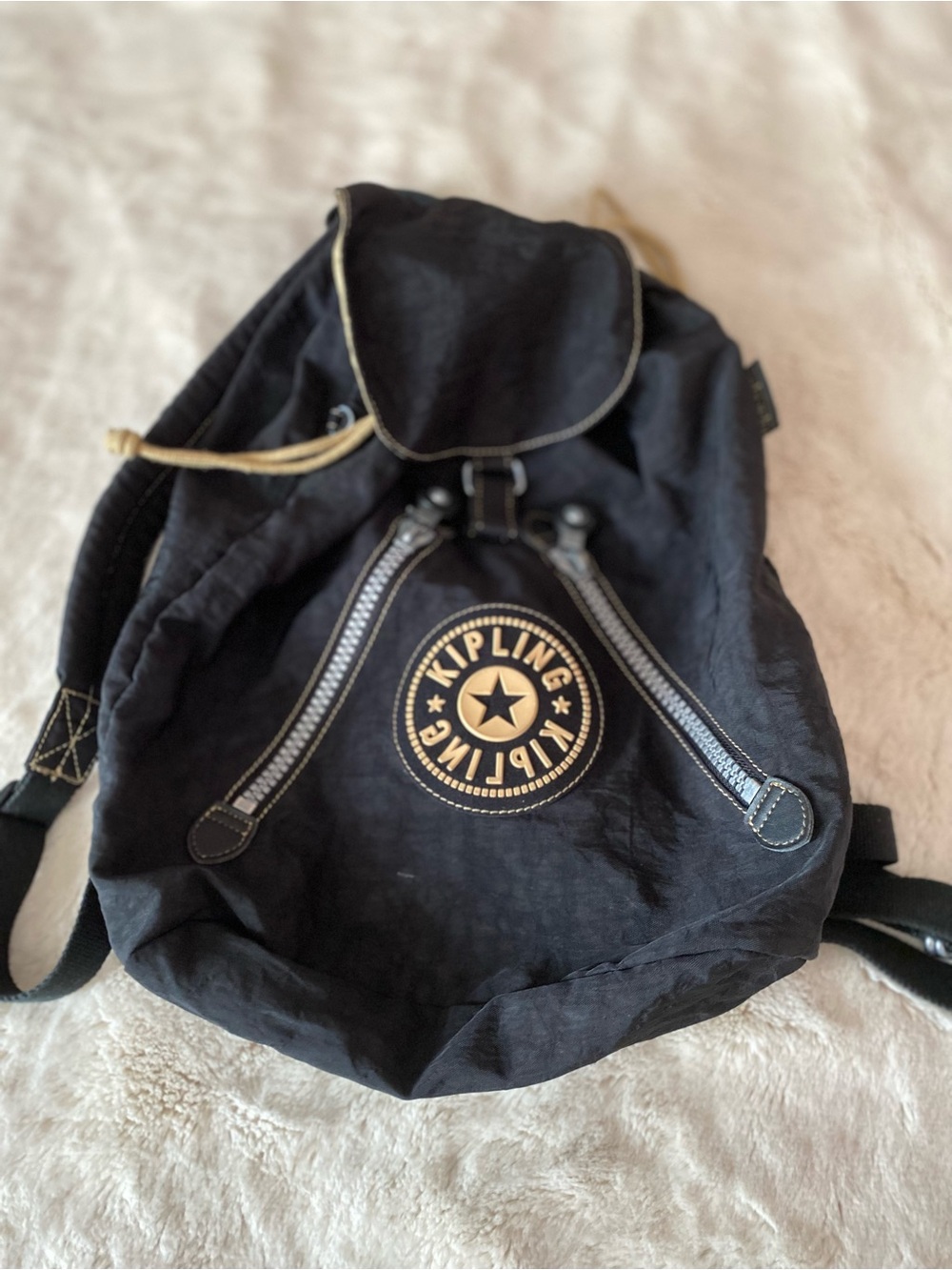 Kipling black nylon backpack